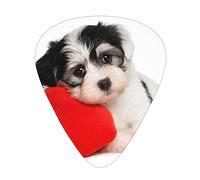 Guitar Picks Puppy Dog With A Red Heart Printed 12 Pack Guitar Picks For Electric Acoustic Bass Guitar Ukelele