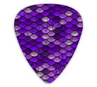 Guitar Picks Purple Fish-Scale 12 Pieces Ukulele Picks Including 0.46 mm 0.71 mm 0.96 mm