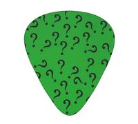 Guitar Picks,Question Mark In Green For Acoustic Guitar, Electric Guitar, Bass,Ukulele Three Size(12 Pack)