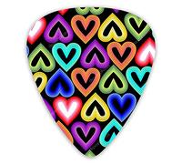 Guitar Picks Rainbow Hearts2 Premium Guitar Picks 12 Pieces Ukulele Picks Including 0.46 mm 0.71 mm 0.96 mm