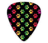 Guitar Picks Rainbow Paw Print Guitar Picks 12 Packs - Variety Guitar Picks Plectrums