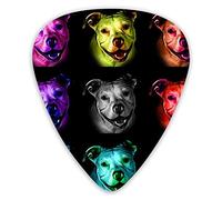 Guitar Picks Rainbow Pitbull Art Pattern Premium Bass Picks For Electric Guitar And Bass Guitars With Three Sizes (12 Pack)