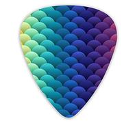 Guitar Picks Rainbow Scales Premium Bass Picks For Electric Guitar And Bass Guitars With Three Sizes (12 Pack)