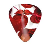 Guitar Picks Red And White Petal Printed 12 Pack Guitar Picks For Electric Acoustic Bass Guitar Ukelele