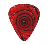Guitar Picks Red Flower Vortex Spiral 12 Pack Guitar Picks For Electric Acoustic Bass Guitar Ukelele