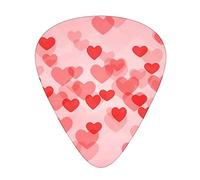 Guitar Picks Red Hearts Printed 12 Pack Guitar Picks For Electric Acoustic Bass Guitar Ukelele