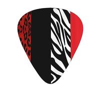 Guitar Picks Red Leopard And Zebra Animal Printed 12 Pack Guitar Picks For Electric Acoustic Bass Guitar Ukelele