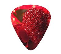 Guitar Picks Red Rose Love Heart Printed 12 Pack Guitar Picks For Electric Acoustic Bass Guitar Ukelele