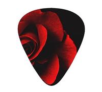 Guitar Picks Red Rose Printed 12 Pack Guitar Picks For Electric Acoustic Bass Guitar Ukelele