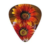 Guitar Picks Red Sunflower Print 12 Pack Guitar Picks For Electric Acoustic Bass Guitar Ukelele