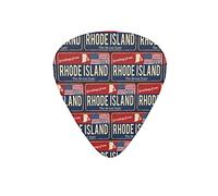 Guitar Picks Rhode Island USA State Flag map red Blue Guitar Pick for Electric Bass Guitar Acoustic Guitar Lovers Gift 12 Pack with Box