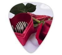 Guitar Picks Rose and Chocolate Ukulele Picks 12 Pieces Including 0.46 mm 0.71 mm 0.96 mm