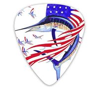 Guitar Picks Sailfish Art American Illustration 12 Pieces Ukulele Picks Including 0.46 mm 0.71 mm 0.96 mm