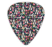 Guitar Picks Schnauzer Dog And Vintage Florals Premium Guitar Picks 12 Pieces Ukulele Picks Including 0.46 mm 0.71 mm 0.96 mm