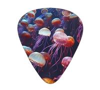Guitar Picks Sea Animals Jellyfish Print Ukulele Bass Electric Acoustic Guitars Thin Medium Heavy 12 Pack(0.46/0.71/0.96 Mm)