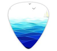 Guitar Picks Sea Wave Sailboat With Bird Seagull Seascape Horizon Sea Premium Picks Sampler 12 Packs - Variety Guitar Picks Plectrums