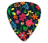 Guitar Picks Seamless Floral Colorful Flowers Leaves On Mexican Background Guitar Picks 12 Packs - Variety Guitar Picks Plectrums
