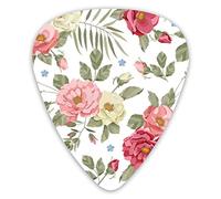 Guitar Picks Seamless Floral Pattern Rose Premium Picks Sampler 12 Packs - Variety Guitar Picks Plectrums