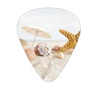 Guitar Picks Seashells Starfish On Beach Printed 12 Pack Guitar Picks For Electric Acoustic Bass Guitar Ukelele