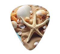 Guitar Picks Seashells Starfish Print 12 Pack Guitar Picks For Electric Acoustic Bass Guitar Ukelele