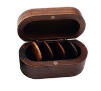 Guitar Picks Set - Handmade Acoustic Picks, Premium Walnut Guitar Picks, Guitar Accessories, Four Colour Picks with Holder, Accessories for Musicians, Guitarists, Live Performances and