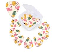 Guitar Picks Set of 12 3 Different Thickness Guitar Picks with Flamingo and Pineapple Storage Box for Acoustic Guitar Bass Electric Ukulele