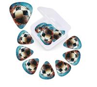 Guitar Picks Set of 12 Floating Space Football Guitar Picks with Custom Organizer Storage Box, Guitar Accessories, Ukulele for Acoustic Guitar, Bass, Guitar Gift