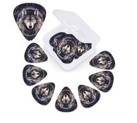 Guitar Picks Set of 12 Guitar Picks 3 Layers with Storage Box, Wolves and Dream Catchers, Acoustic Guitar Picks for Bass, Electric Ukulele