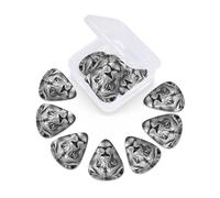 Guitar Picks Set of 12 with Storage Case African lion black and white Guitar Plectrums for Acoustic Electric Bass Guitar 0.46mm 0.71mm 0.96mm Thin Medium Heavy Guitar Picks for Beginners & Musicians