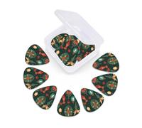 Guitar Picks Set of 12 with Storage Case Christmas Related Elements Guitar Plectrums for Acoustic Electric Bass Guitar 0.46mm 0.71mm 0.96mm Thin Medium Heavy Guitar Picks for Beginners & Musicians
