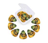Guitar Picks Set of 12 with Storage Case Crown Statue Frog Guitar Plectrums for Acoustic Electric Bass Guitar 0.46mm 0.71mm 0.96mm Thin Medium Heavy Guitar Picks for Beginners & Musicians
