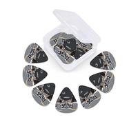 Guitar Picks Set of 12 with Storage Case Drum Set Guitar Plectrums for Acoustic Electric Bass Guitar 0.46mm 0.71mm 0.96mm Thin Medium Heavy Guitar Picks for Beginners & Musicians