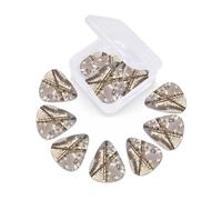 Guitar Picks Set of 12 with Storage Case Flute Music Guitar Plectrums for Acoustic Electric Bass Guitar 0.46mm 0.71mm 0.96mm Thin Medium Heavy Guitar Picks for Beginners & Musicians