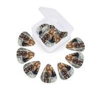 Guitar Picks Set of 12 with Storage Case German Shepherd Dog Guitar Plectrums for Acoustic Electric Bass Guitar 0.46mm 0.71mm 0.96mm Thin Medium Heavy Guitar Picks for Beginners & Musicians
