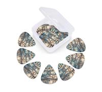 Guitar Picks Set of 12 with Storage Case Native American Dream Catcher Guitar Plectrums for Acoustic Electric Bass Guitar 0.46mm 0.71mm 0.96mm Thin Medium Heavy Guitar Picks for Beginners & Musicians