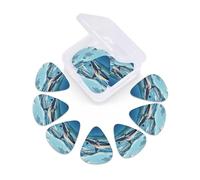 Guitar Picks Set of 12 with Storage Case Ocean Sea Animal Shark Guitar Plectrums for Acoustic Electric Bass Guitar 0.46mm 0.71mm 0.96mm Thin Medium Heavy Guitar Picks for Beginners & Musicians