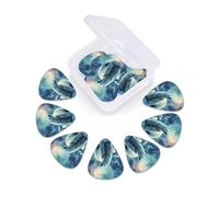Guitar Picks Set of 12 with Storage Case Polar Bears Northern Lights Guitar Plectrums for Acoustic Electric Bass Guitar 0.46mm 0.71mm 0.96mm Thin Medium Heavy Guitar Picks for Beginners & Musicians