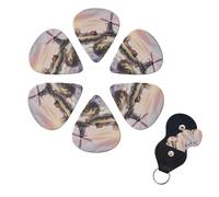 Guitar Picks Set of 6 Acoustic Electric Guitar Picks Thin Medium Heavy Handmade Traditional Windmill Picks Landscape Guitar Picks Guitar Picks for Bass