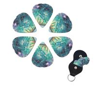 Guitar Picks Set of 6 Acoustic Guitar Picks for Electric Guitar Thin Medium Heavy Handmade Mermaid Scale Image Guitar Picks Bass Ukulele for Acoustic Guitar Lovers