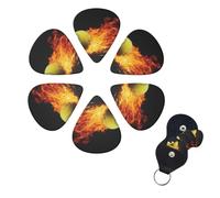 Guitar Picks Set of 6 Burnt Tennis Pictures Design Guitar Picks with Storage Box Organizer for Custom Guitars for Men Women Guitar Accessory Ukulele for