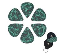 Guitar Picks Set of 6 Guitar Picks 3 Layers with Storage Box Teal Camouflage Guitar Picks for Acoustic Guitar Bass Electric Ukulele