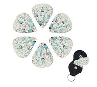 Guitar Picks Set of 6 Guitar Picks for Acoustic Electric Guitar Thin Medium Heavy Handmade Chemical Print Guitar Picks Bass Ukulele for Acoustic Guitar Lovers Gift