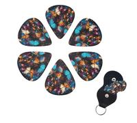 Guitar Picks Set of 6 Guitar Picks for Acoustic Electric Guitar Thin Medium Heavy Handmade Colorful Butterflies Guitar Picks Flying Guitar Bass Ukulele for Acoustic Guitar Lovers