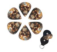 Guitar Picks Set of 6 Guitar Picks for Acoustic Electric Guitar Thin, Medium, Heavy, Handmade, Spooky Funny Guitar Picks for Acoustic Guitars, Gift for Guitar Lovers
