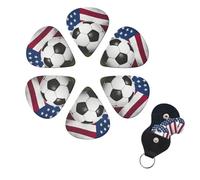 Guitar Picks Set of 6 Guitar Picks for Acoustic Electric Thin Medium Heavy Handmade American Flag Guitar Picks for Acoustic Guitar - Best Gift for Guitar Lovers