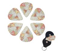 Guitar Picks Set of 6 Guitar Picks with Storage Box, World Map, Acoustic Guitar Picks for Bass, Electric Ukulele