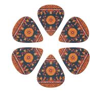 Guitar Picks Set of 6 Mexican Folk Art Patterns for Acoustic Guitars Violin Ukulele Bass
