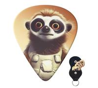 Guitar Picks Set of 6 with Storage Bag Funny Cartoon Animal Guitar Plectrums for Acoustic Electric Bass Guitar 0.46mm/0.71mm/0.96mm Thin Medium Heavy Guitar Picks for Beginners & Musicians
