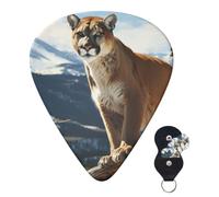 Guitar Picks Set of 6 with Storage Bag Panther Mountain Lion Guitar Plectrums for Acoustic Electric Bass Guitar 0.46mm/0.71mm/0.96mm Thin Medium Heavy Guitar Picks for Beginners & Musicians