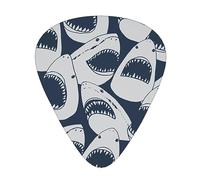 Guitar Picks,Shark Open Mouth Funny For Acoustic Guitar, Electric Guitar, Bass,Ukulele Three Size(12 Pack)